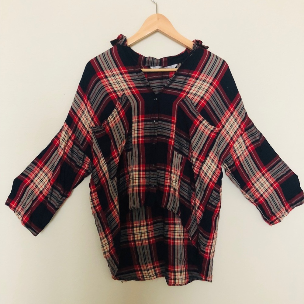 Zara button down plaid top